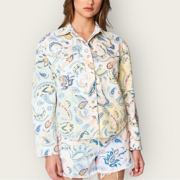 NWTBLANKNYCPaisley Coming Through Denim JacketMultiSmall